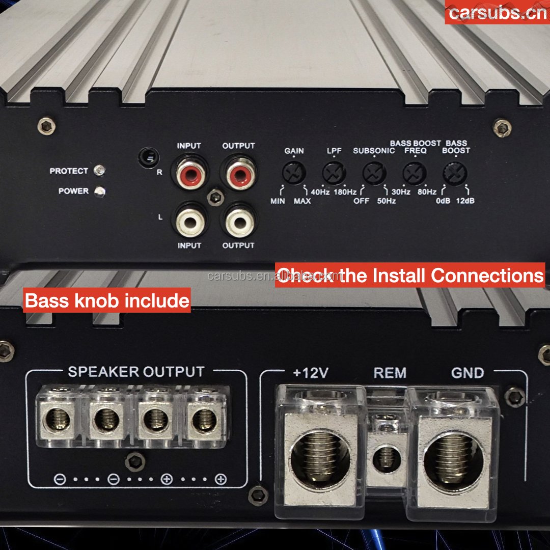 Car Stereo Amplifier Mono RMS 2000W 1D Strong Bass Subwoofer Amplifier Peak 4000W Max 1ohm Class D Car Amplifier Monoblock