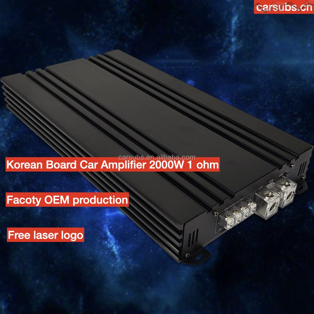 Car Stereo Amplifier Mono RMS 2000W 1D Strong Bass Subwoofer Amplifier Peak 4000W Max 1ohm Class D Car Amplifier Monoblock