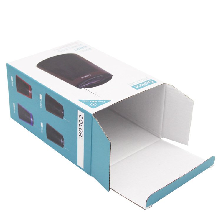 Custom Eco-friendly Corrugated Cardboard Paper Packaging Box White Card Printing Electronic Product Box Audio Color Box
