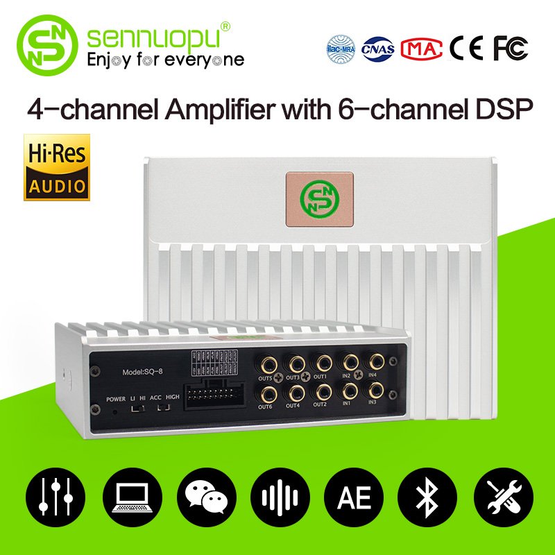 OEM Dsp Car Processor Amplifier 4 Channel Aluminium Alloy Car Accessories Audio Amplifier Ice Power Car Amplifier 20 - 20000 Hz