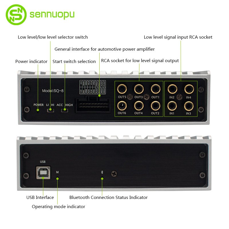 OEM Dsp Car Processor Amplifier 4 Channel Aluminium Alloy Car Accessories Audio Amplifier Ice Power Car Amplifier 20 - 20000 Hz