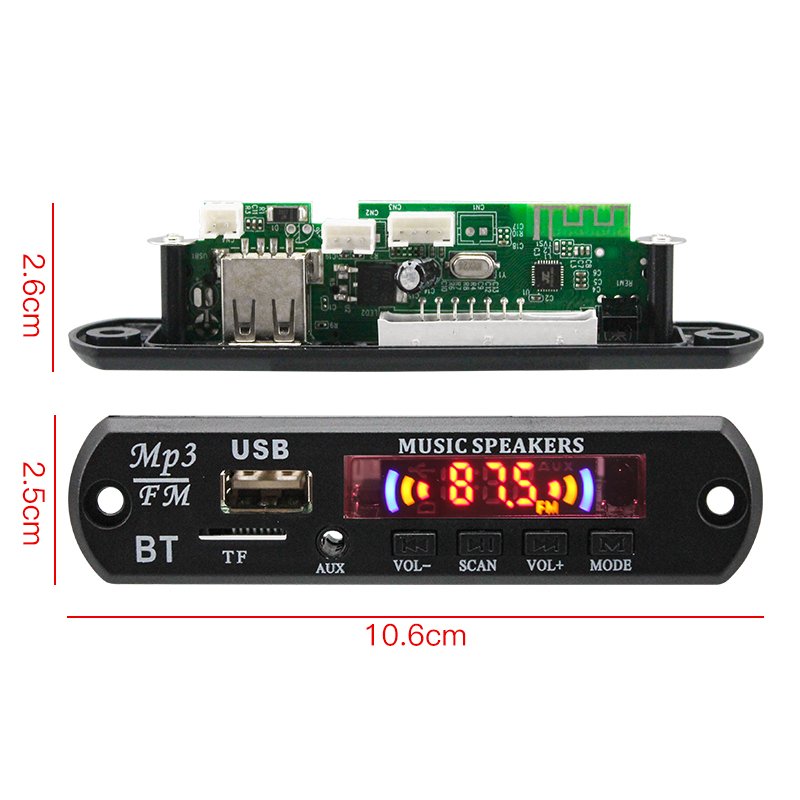 Bluetooth MP3 Decoding Board 12V Wireless Bluetooth Audio Remote Module Support TF SD Card USB FM Radio Mp3 Player Module