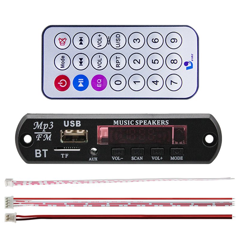 Bluetooth MP3 Decoding Board 12V Wireless Bluetooth Audio Remote Module Support TF SD Card USB FM Radio Mp3 Player Module