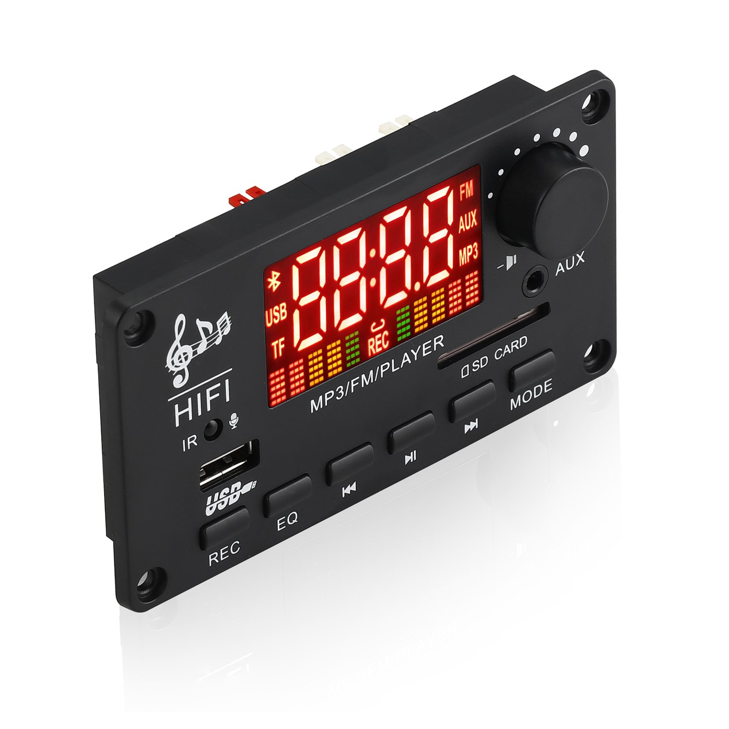 50W Home Digital Amplifier MP3 Decoder Board Handsfree Bluetooth 5.0 FM Audio Speaker 100W Volume Control Plastic Card Radio DC
