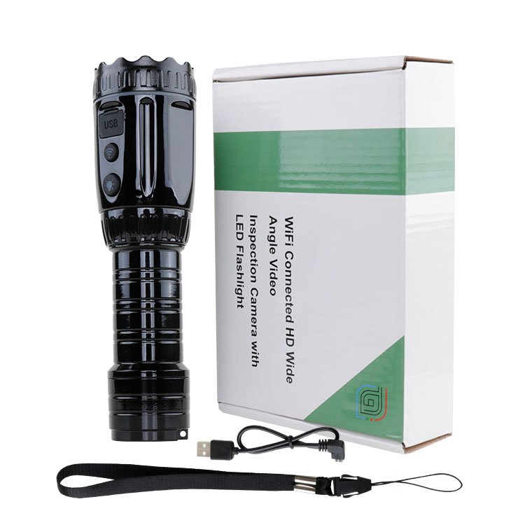 WiFi Rechargeable LED Flashlight with Camera Long-Ran Powerful Bike Light for Night Riding