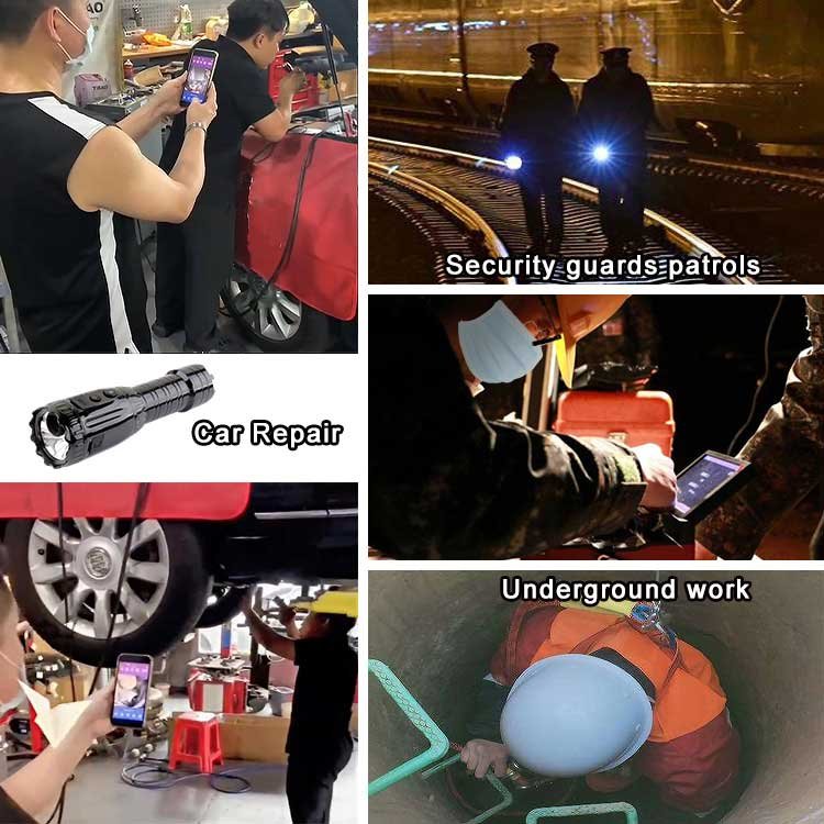 WiFi Rechargeable LED Flashlight with Camera Long-Ran Powerful Bike Light for Night Riding