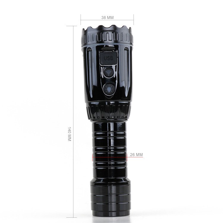 WiFi Rechargeable LED Flashlight with Camera Long-Ran Powerful Bike Light for Night Riding