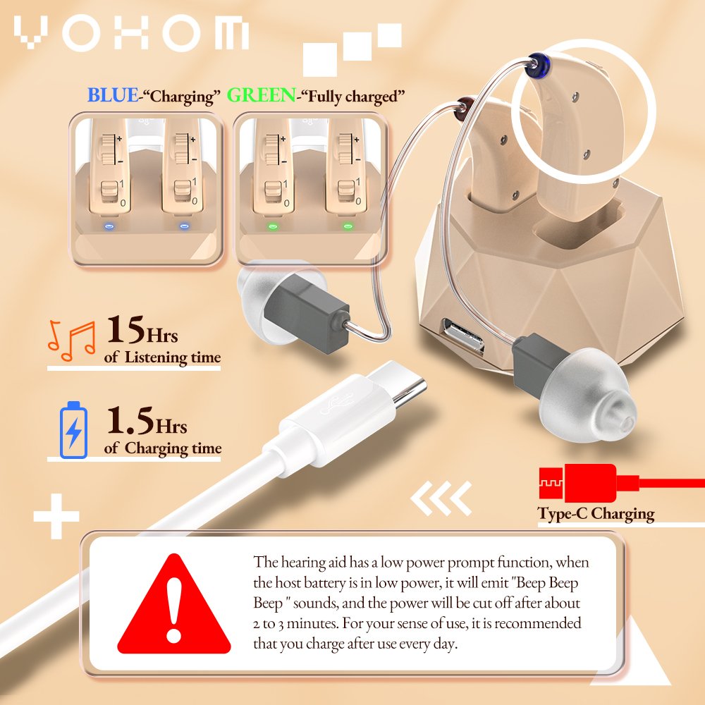 Rechargeable Hearing Aids Hearing for the Deaf 16-channel Invisibility Earbuds Wireless Earphone Hearing Amplifier