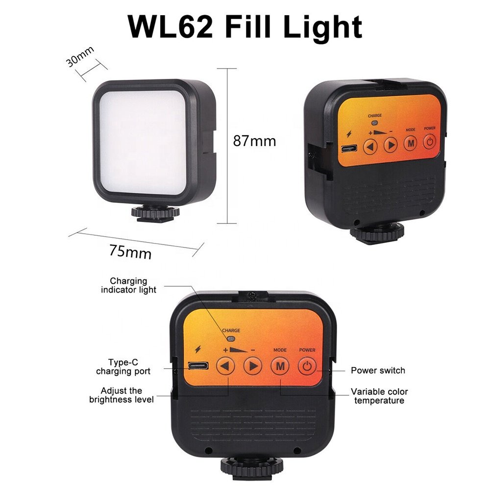 Takenoken Portable Live Streaming Photo Lighting Mini Camera Light Cell Phone LED Video Fill Light for Mobile Phone Makeup