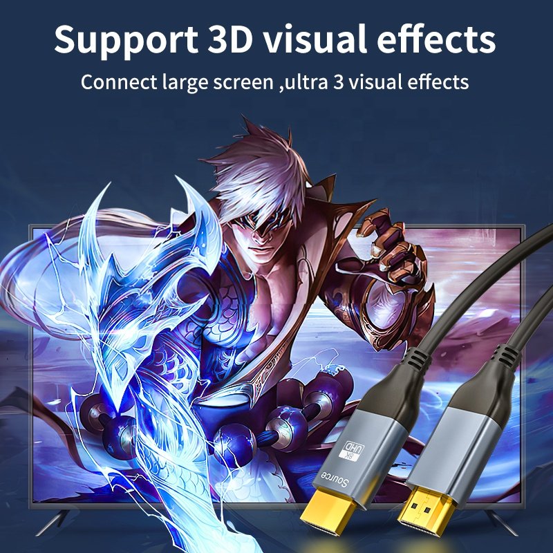 Nice Price 8K@60Hz eARC Fiber Optic HDMI Cable 2.1V 4K@120hz 10M/20M/30M/50M AOC 8K RGB 12bit