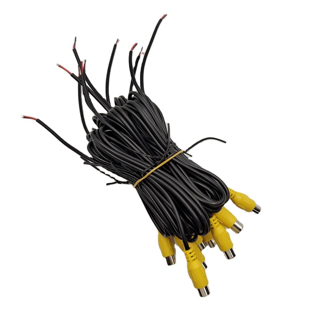 1380mm RCA Female Jack Plug in Car Audio Cable with Tinned End Customize 1m 5 Meters 2m Car Audio RCA Cable Metal CCTV RCA Cable