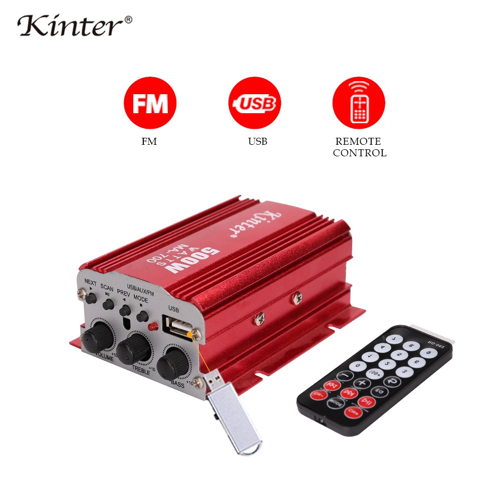 Kinter MA-700 DC 12v Mini Amplifier for Car/motorcycle/bus/home