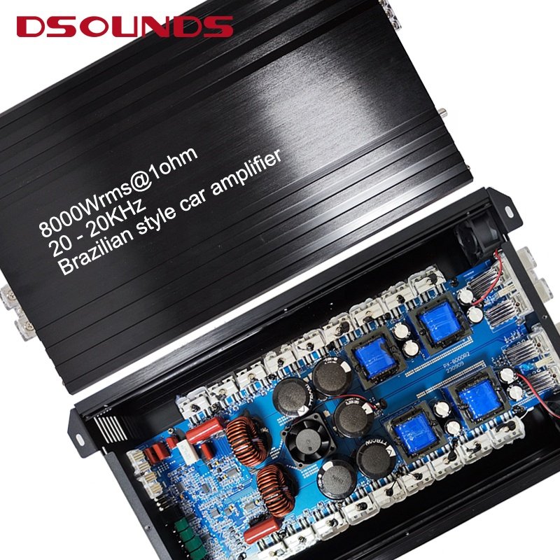 Car Amplifier 8000Wrms Full Range Car Amplifier Big Power One Channel Power Amplifier for Car Audio