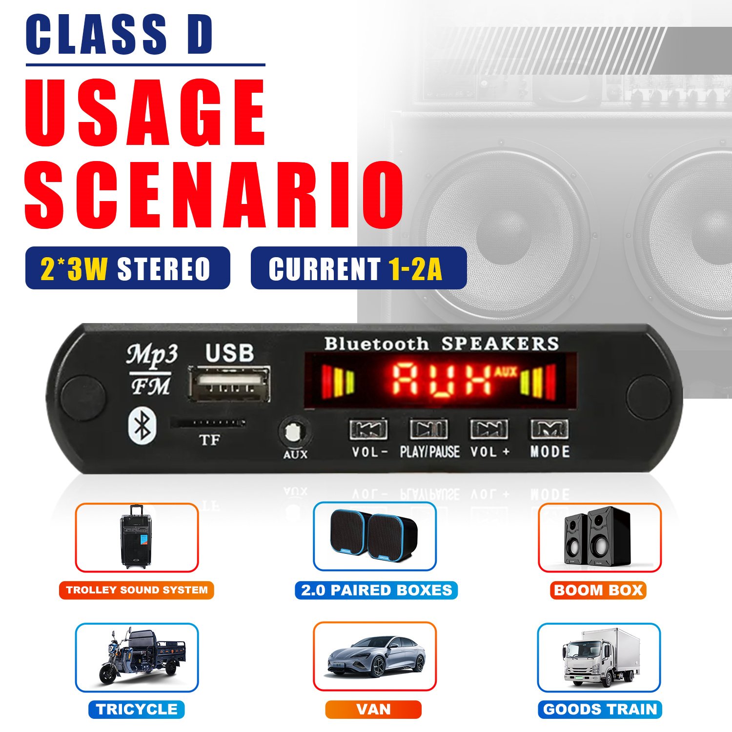 6W Amplifier DC 5V MP3 WMA Decoder Board Microphone Bluetooth 5.0 Audio USB TF Radio 3W Car MP3 Player Wireless Voice Recorder