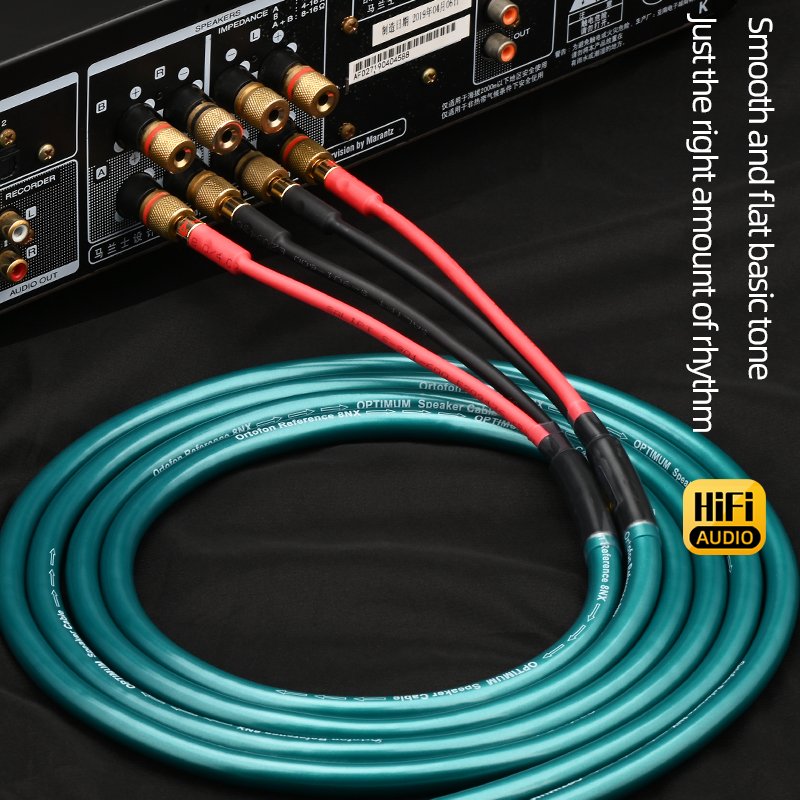 Hi-end 8N OCC Speaker Audio Cable Power Amplifier Mixer Hifi System Pure Copper Gold-plated Banana Y Type Plug Speaker Cable