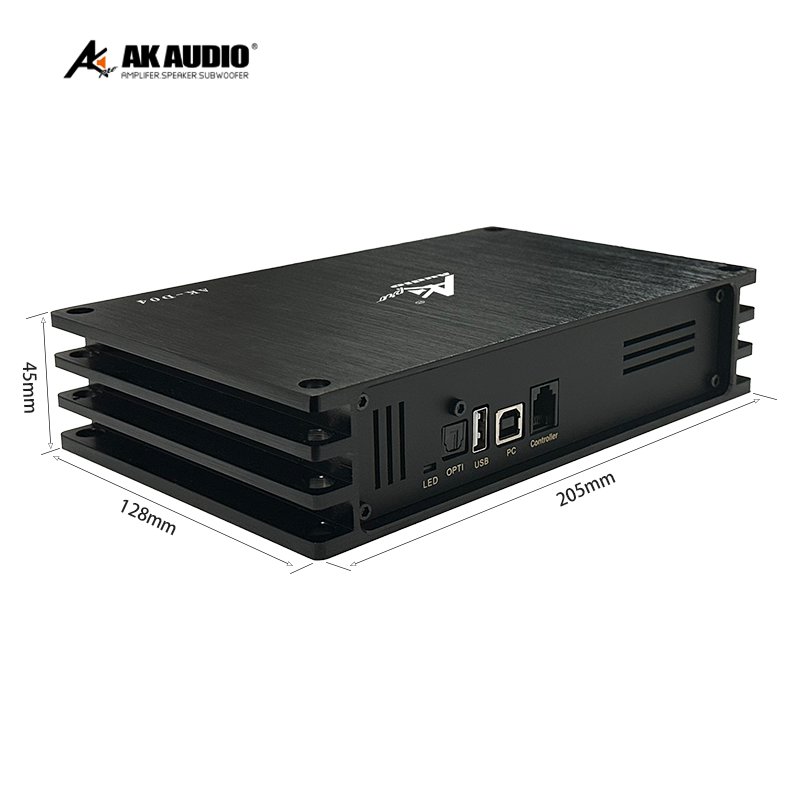AK-D04 High Power DSP Car Amplifier Mono Block DSP Auto Amplifier New Design 4/6 Channels 4*100W for Subwoofer