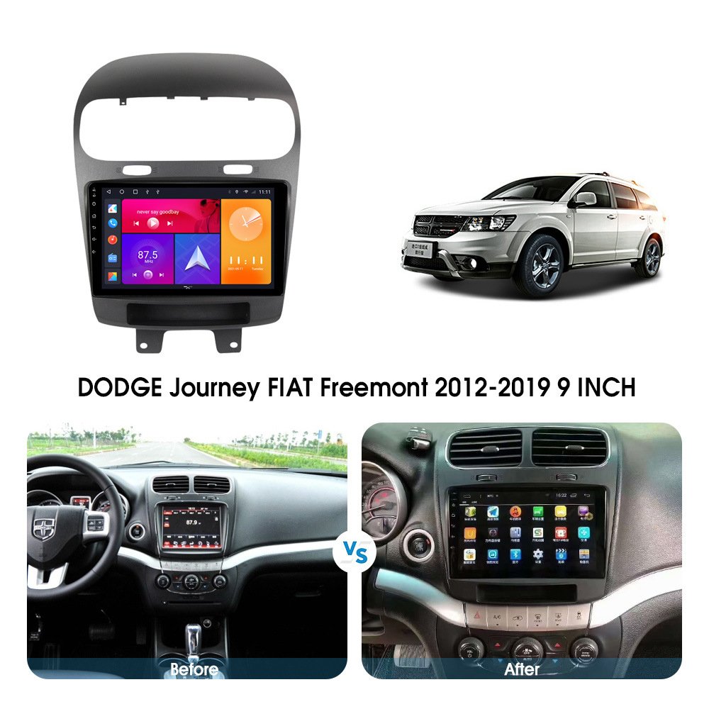 Car Audio Fascia Frame Adapter For Dodge Journey Fait Freemont 2012-2020 9" Big Screen 2DIN Dash Fitting Panel Frame Kit