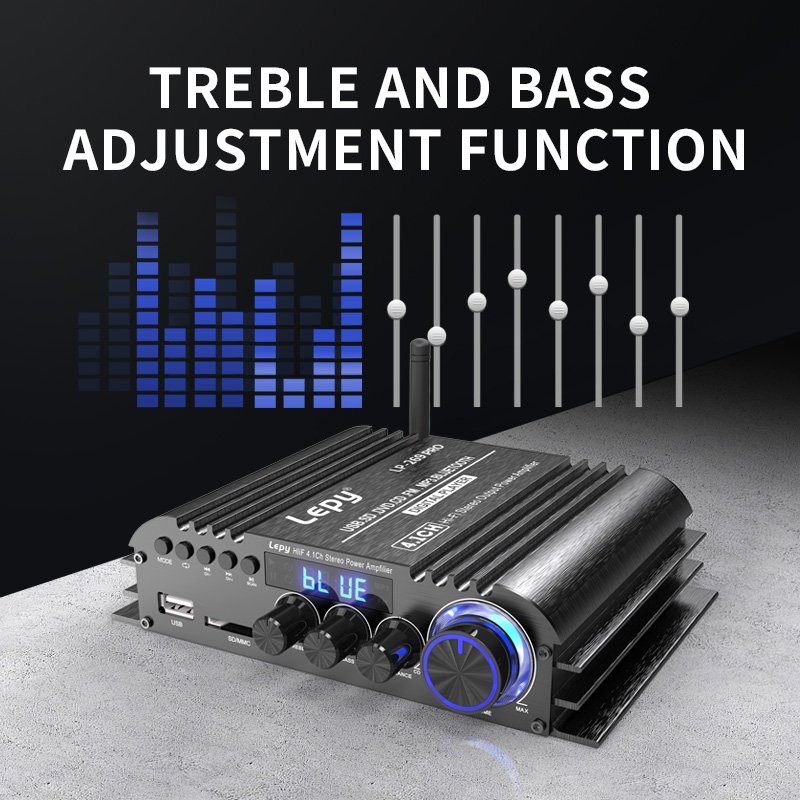 LEPY LP-269PRO 4.1 Channel Amplifier BT 5.0 Coaxial in USB SD FM Function Subwoofer Output Home Theater Amplificador