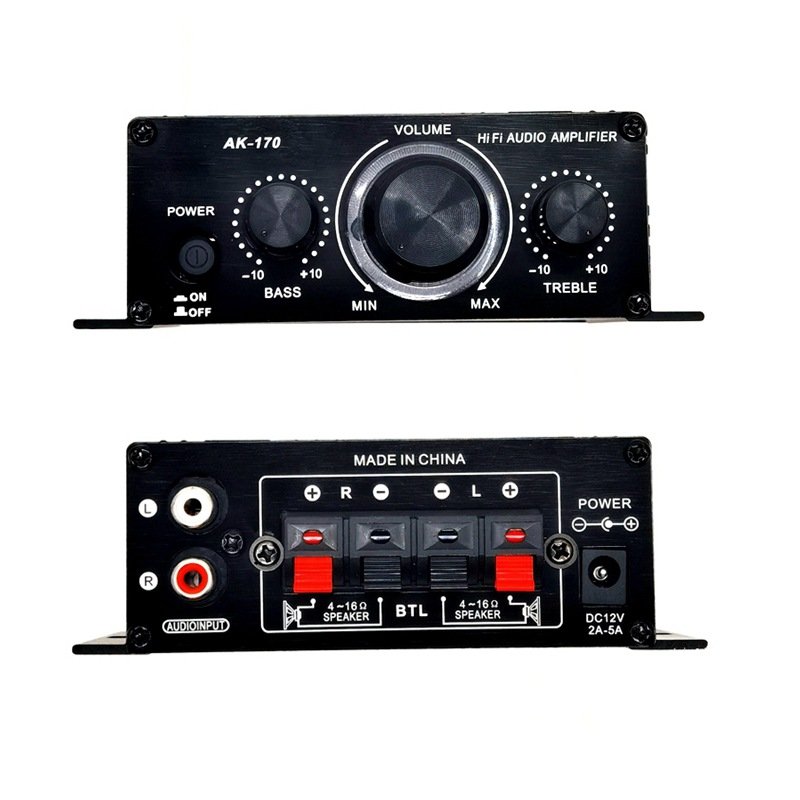 Mini 12V Home Power Amplifier for Motorcycle & Car Audio MP3 Audio Amplifier