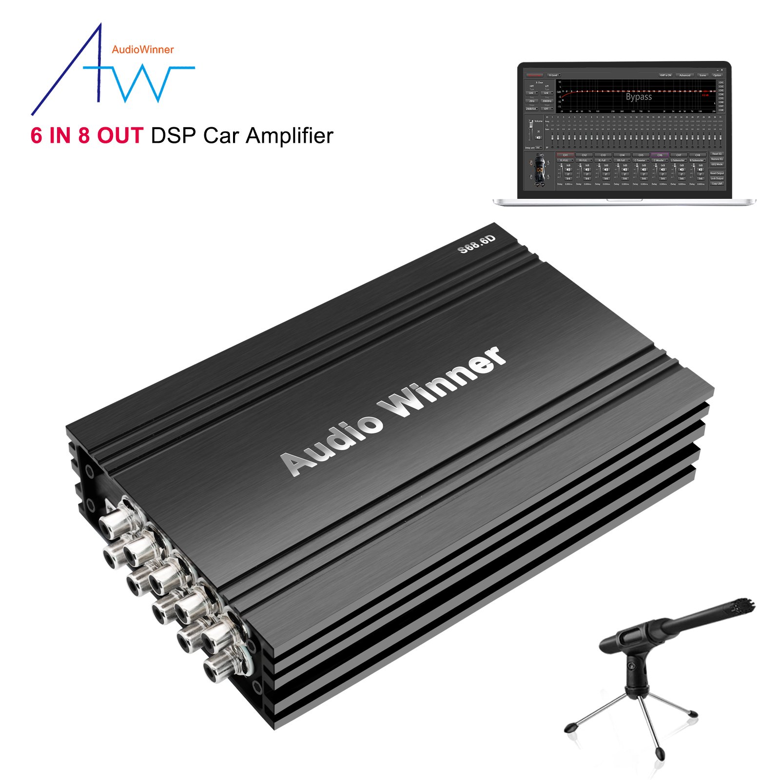 AudioWinner S68.6D 8 Channel Amp Power Processor Amplificadores 6 Channel Dsp Amplifier
