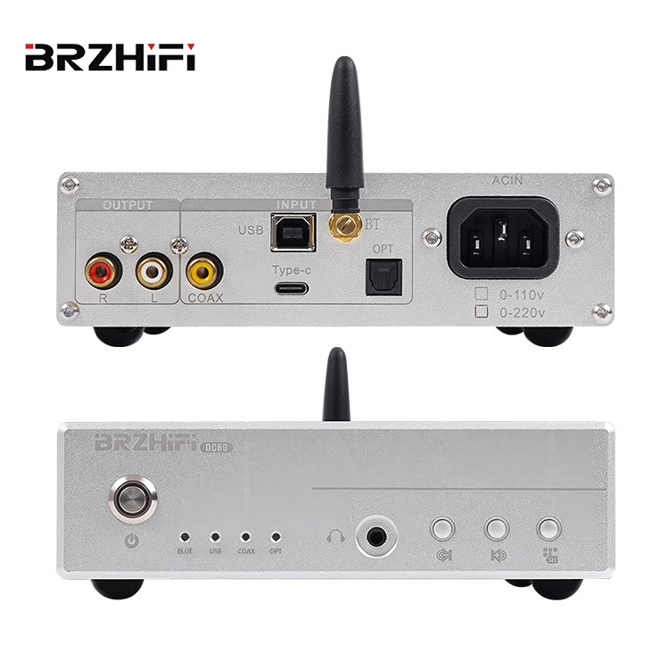 BRZHIFI High Sound Quality 4 Core PCM1794 Aluminum BT5.1 Car Home Audio HIFI DAC Amplifier
