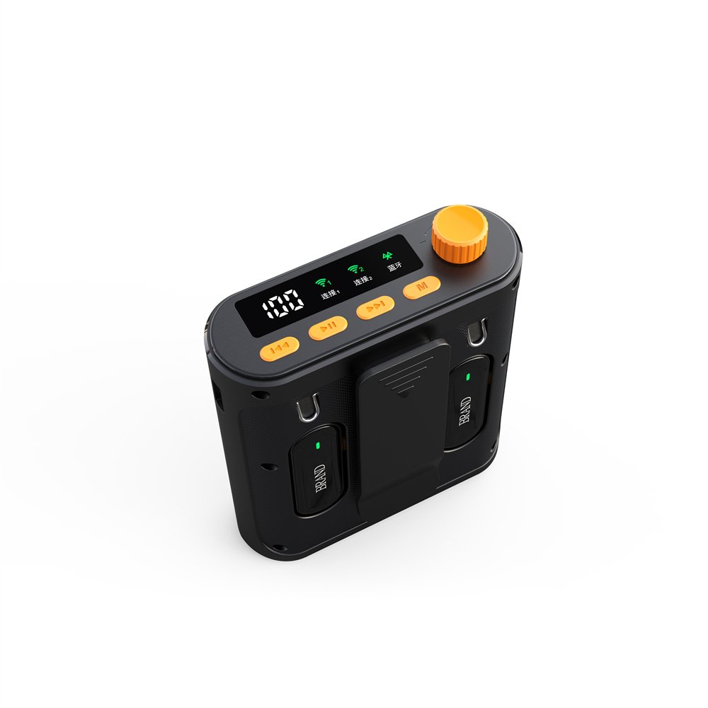 Rechargeable Bluetooth Speaker Amplifier with 2 Clip-on Mics,, Ideal for Educators, Tour Guides, and Street Sellers