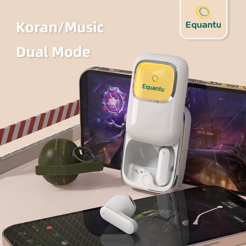 Equantu Islamic Quran Speaker QB525 Earbuds In-ear Wireless Bluetooth Earphone Mobile Phone MP3 Audio Quran Players APP Control