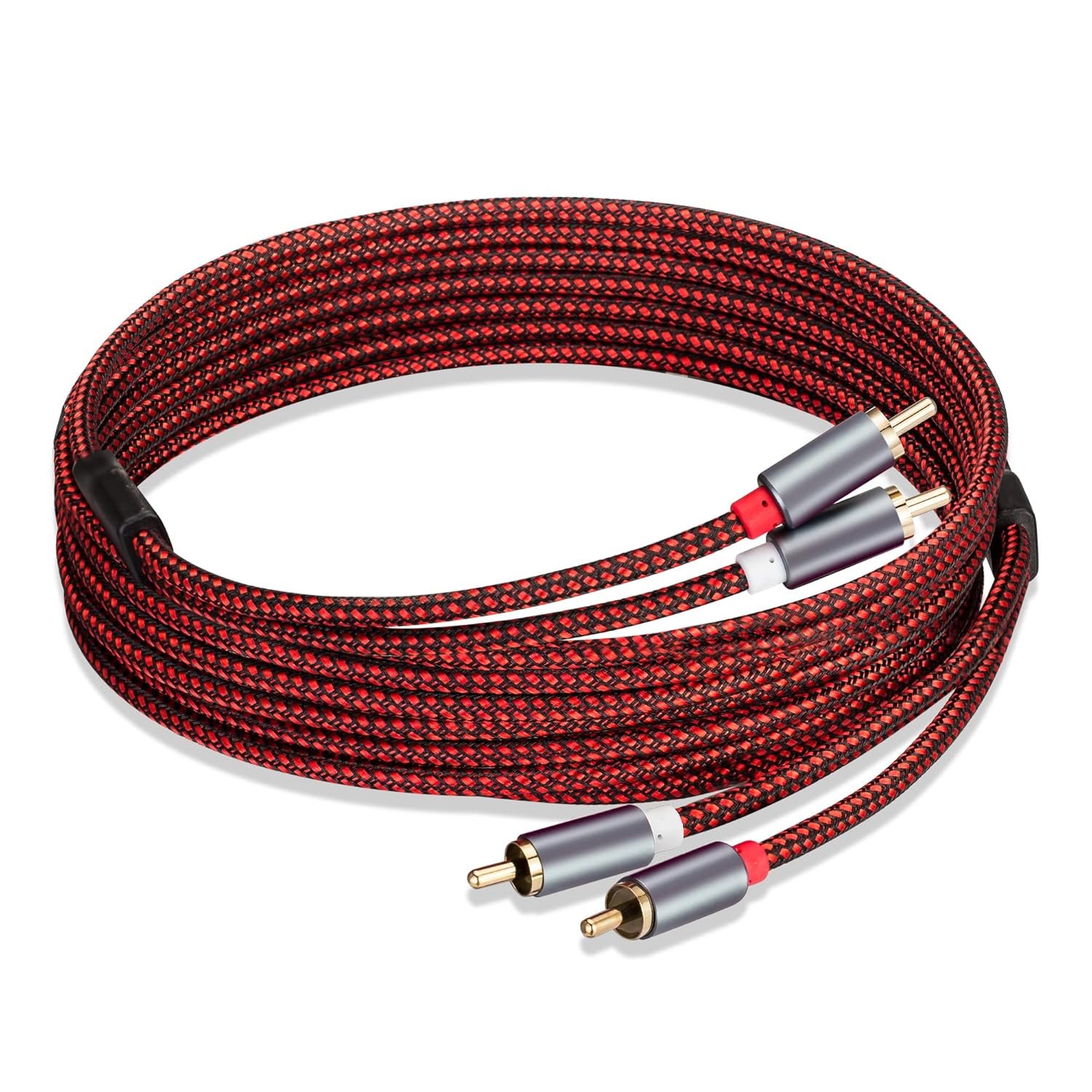 Factory ODM 2 Channel RCA Audio Cable Double RCA to Dual RCA Audio Twisted Cable HIFI Stereo OFC Male to Male for Car Amplifier