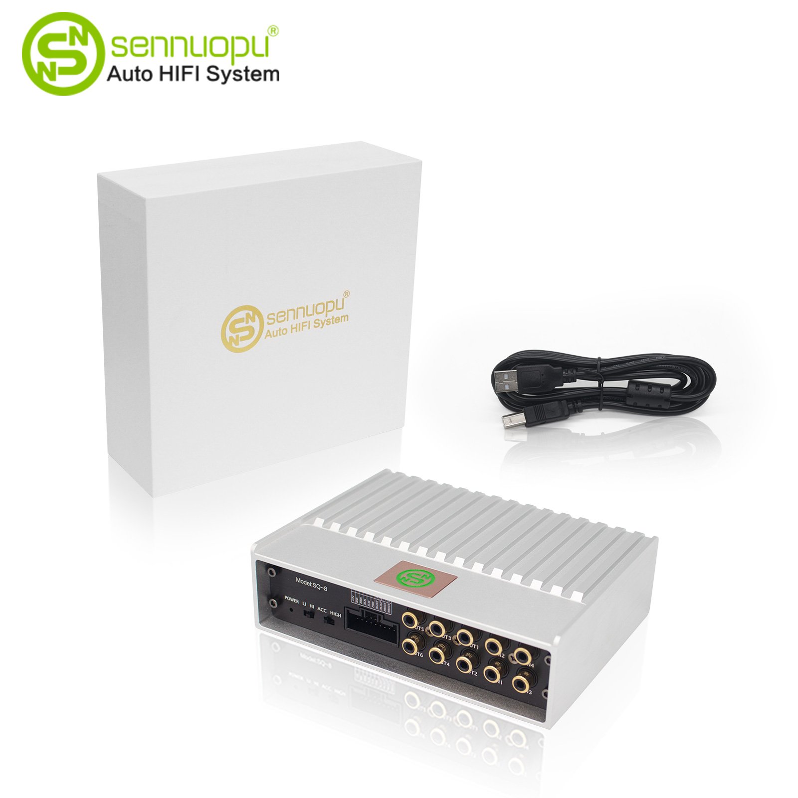 Sennuopu Dsp Audio Processor Car 4 Channel Stereo Amplifier for Active Speaker