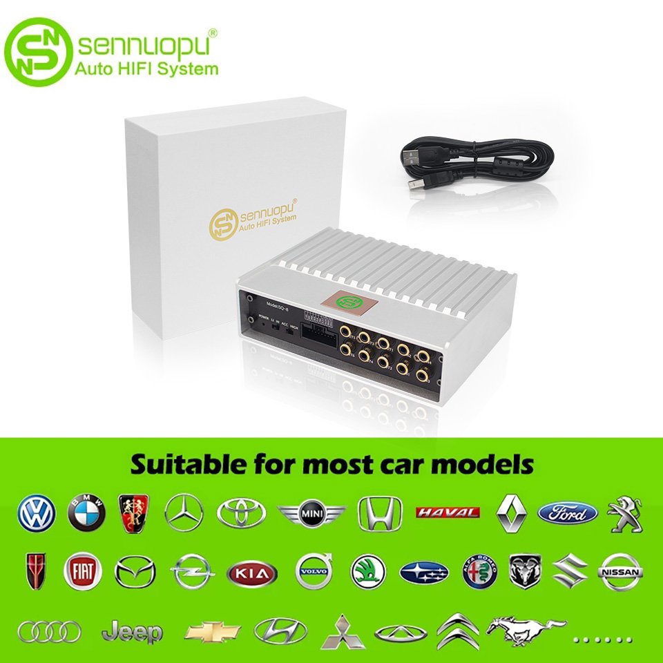 Sennuopu Dsp Audio Processor Car 4 Channel Stereo Amplifier for Active Speaker