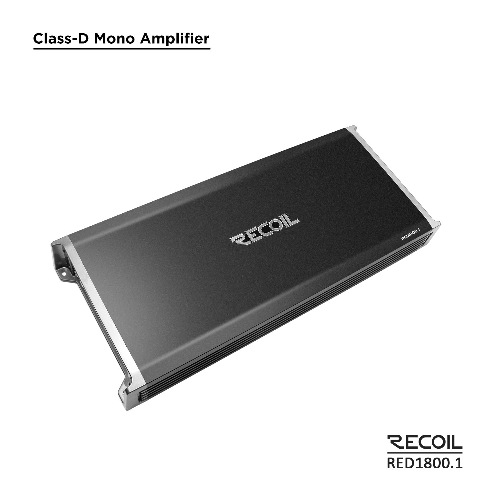 RED1800.1 3,600 Watts Class-D Strappable Car Audio Mono-block Subwoofer Amplifier, 1 Ohm Stable, Remote Bass Knob Included