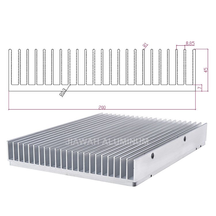 6063T5 6061T6 Extruded Aluminum Heat Sink for Car Amplifier , Heatsink Cooling Fin Profile Aluminium Radiators Uk Ireland Market