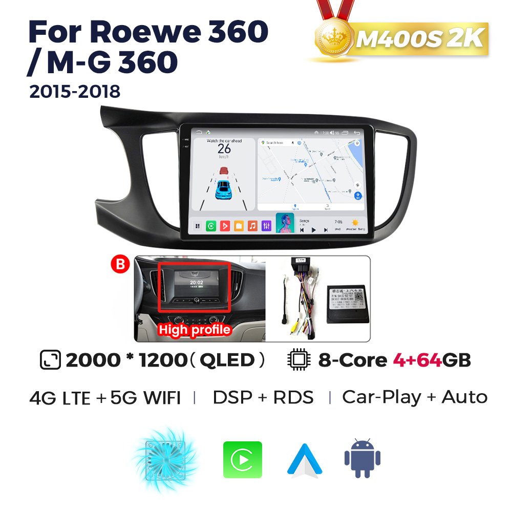 MEKEDE 3D MS Newest Android System QLED Screen 8+256GB Car Stereo for Roewe 360 M-G 360 2015-2018 Support Rear Camera BT SWC