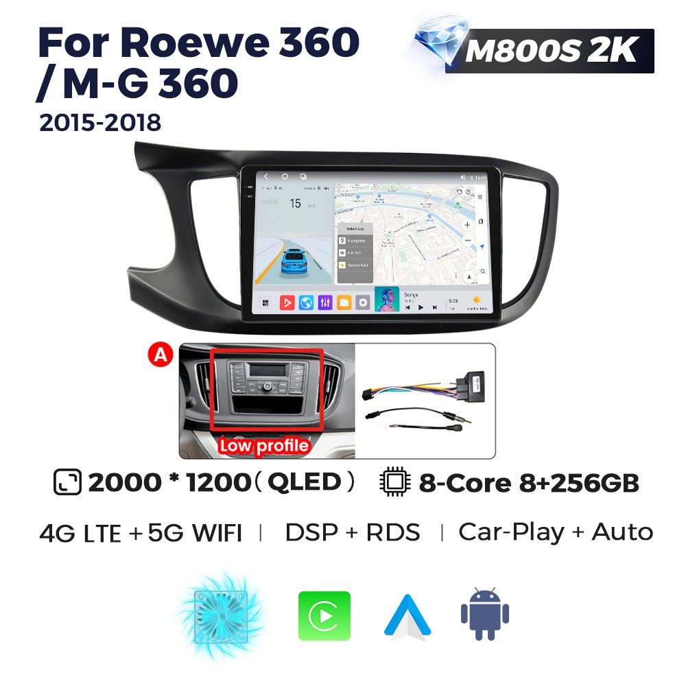 MEKEDE 3D MS Newest Android System QLED Screen 8+256GB Car Stereo for Roewe 360 M-G 360 2015-2018 Support Rear Camera BT SWC