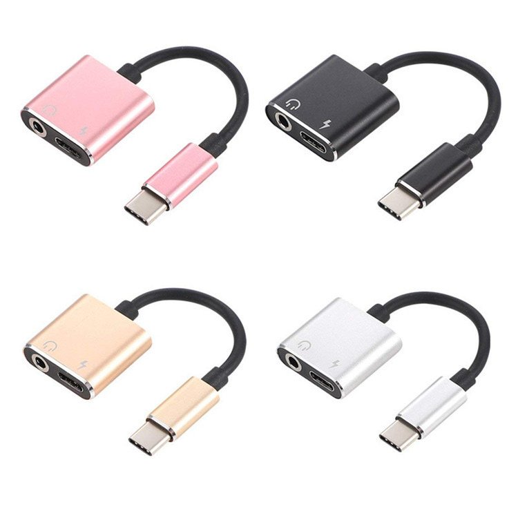Type C 3.1 2-in-1 USB C Male To 3.5mm Adapter Headphone Aux Audio & Charger Converter For Speaker Monitor For Audio & Charging