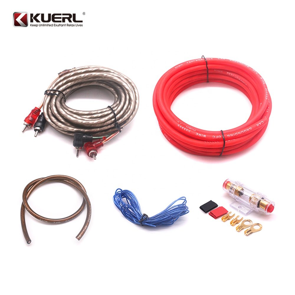 Audio Subwoofer Wiring Kit Amplifier Speaker Installation Cable 8GA Power Line 60 AMP Fuse Folder Car Amplifier Wiring Kit