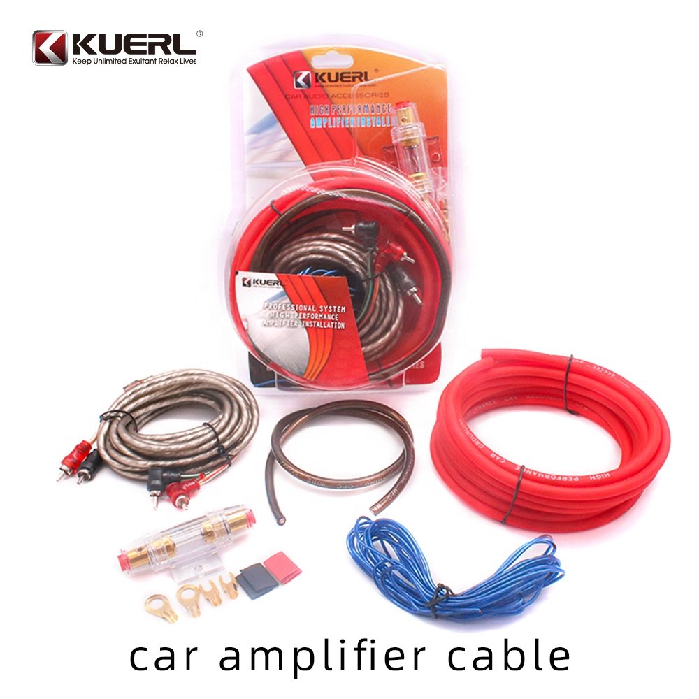 Audio Subwoofer Wiring Kit Amplifier Speaker Installation Cable 8GA Power Line 60 AMP Fuse Folder Car Amplifier Wiring Kit