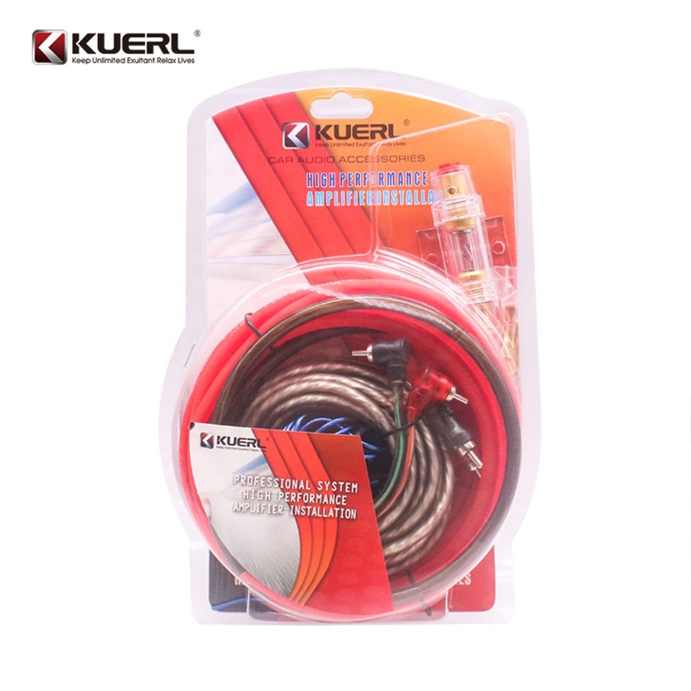 Audio Subwoofer Wiring Kit Amplifier Speaker Installation Cable 8GA Power Line 60 AMP Fuse Folder Car Amplifier Wiring Kit