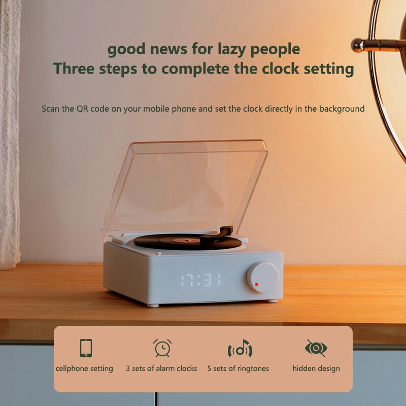 Alarm clock speaker multifunctional atomic vinyl bluetooth speaker mobile computer desktop small audio