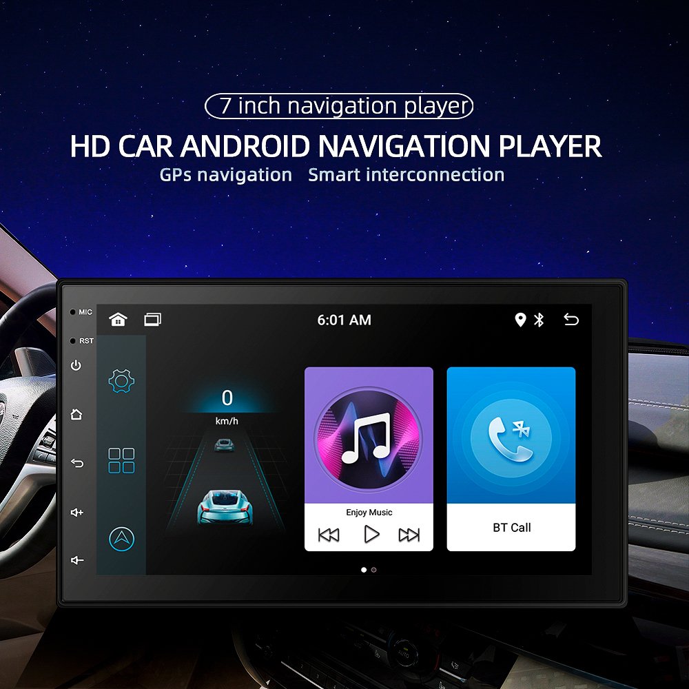 7 Inch HD Capacitive Touch Screen Double Din Car Stereo GPS Radio Enabled Carplay Android MP4 Model DSP Plastic BT FM USB