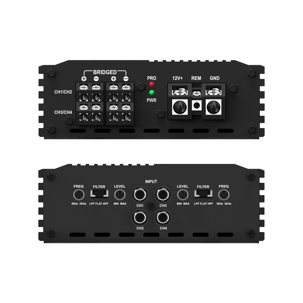 HD-150.4D Class D 4 Channels RMS 4*150W Max 1800w Compact Size High Power Car Amplifier 12V