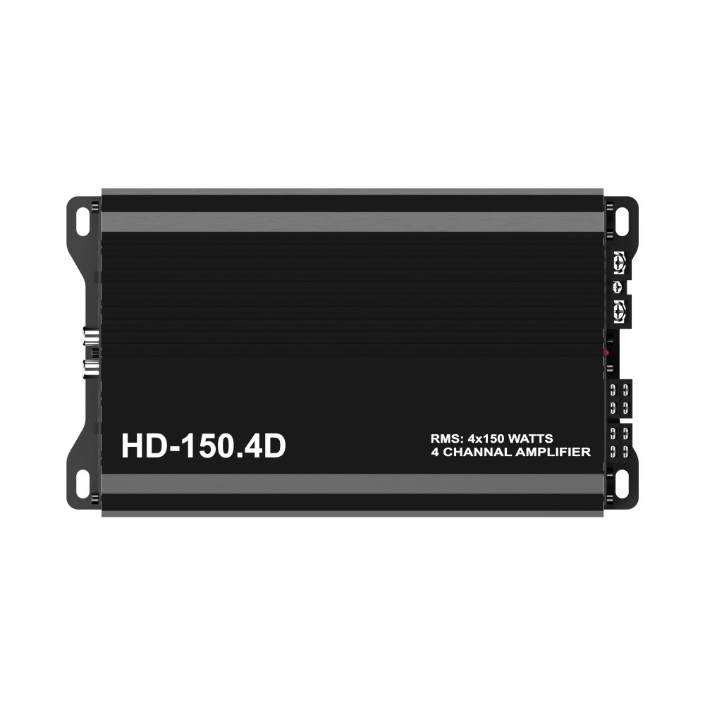 HD-150.4D Class D 4 Channels RMS 4*150W Max 1800w Compact Size High Power Car Amplifier 12V