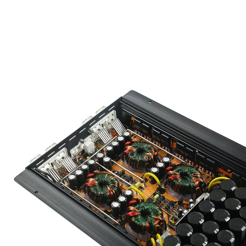 High Power SPL Car Amplifier Class D Monoblock Low Range Half Bridge 1 OHM 4000W RMS TP-4000.1D With Bass Knob
