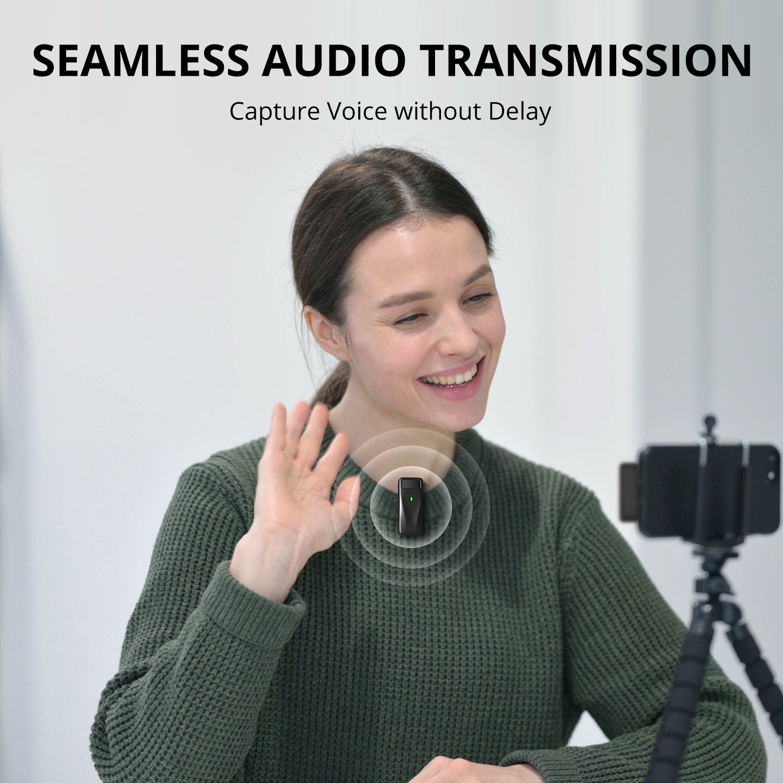 M6 Pro OEM ODM Live Broadcast Gaming Wireless Lavalier Microphone Portable Audio Video Recording Mini Mic for iPhone Android