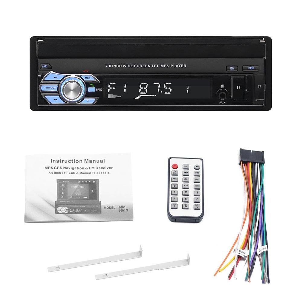 1 Din 7 Inch Retractable Touch Screen Mirror Link Car MP4 MP5 Radio Video Player with BT