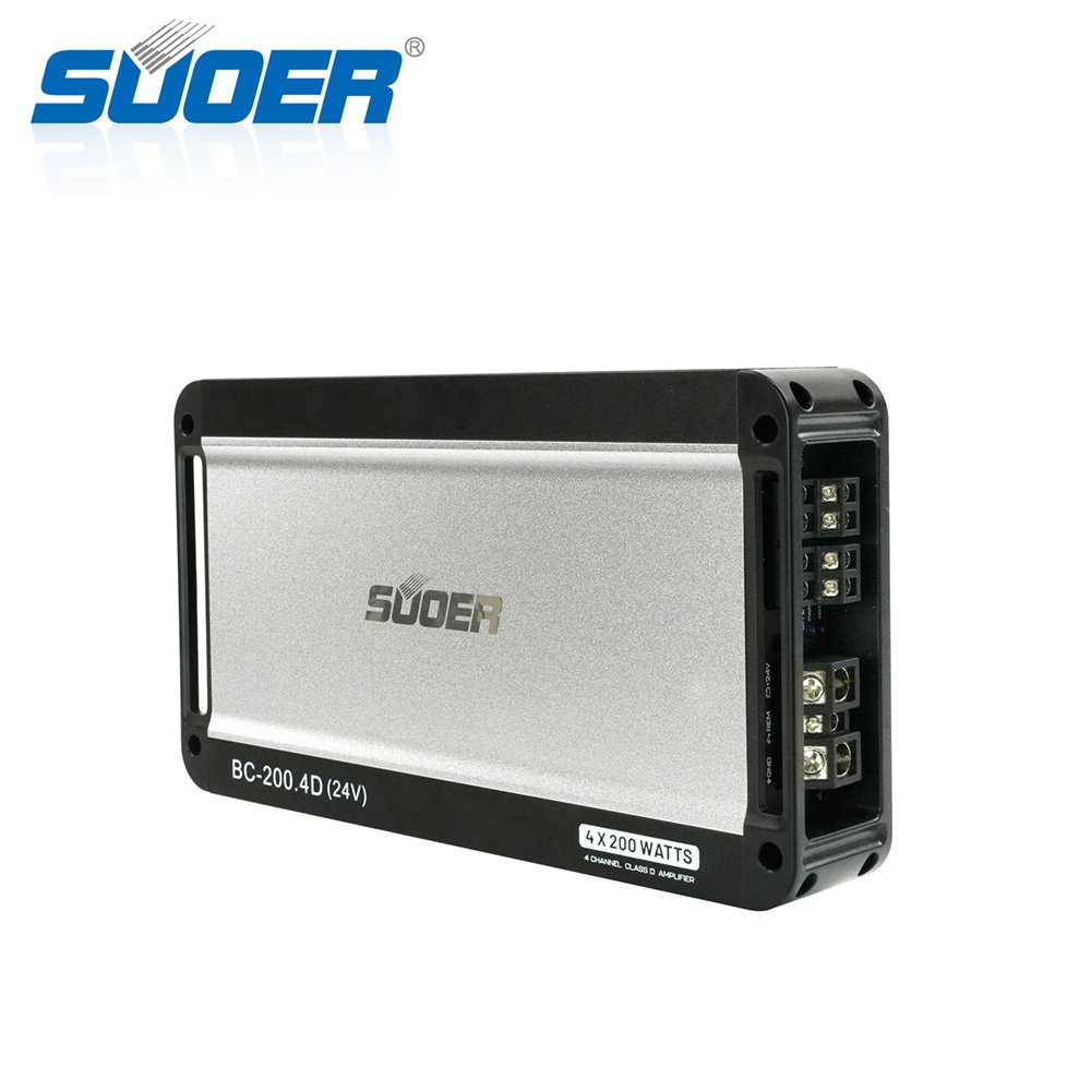 Suoer BC-200.4 24v New Arrival 4 Channel 200 Watts Class D Modern Design Car Amplifier