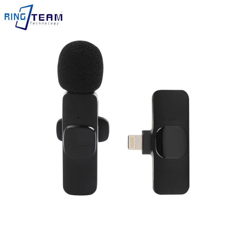 Portable Wireless Lavalier Microphone K9 Wireless Microphone for iPhone Android Plug-Play Recording Live Stream YouTube Facebook