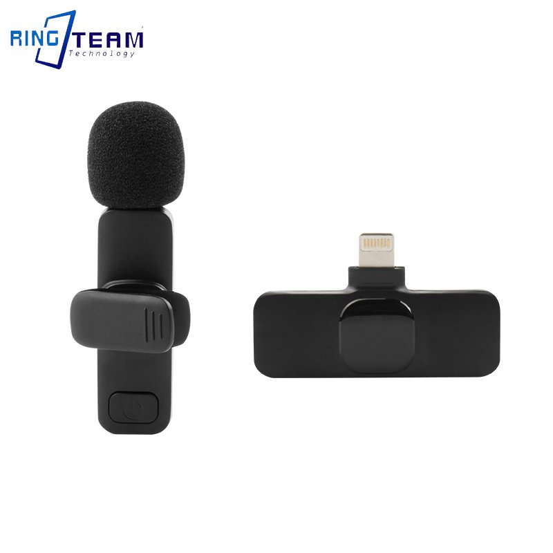Portable Wireless Lavalier Microphone K9 Wireless Microphone for iPhone Android Plug-Play Recording Live Stream YouTube Facebook