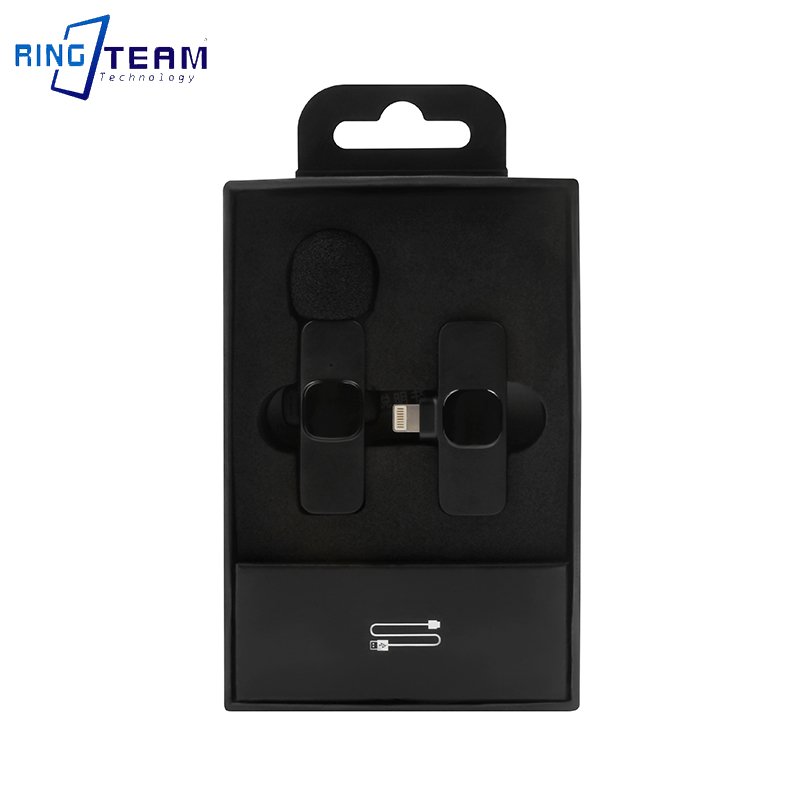 Portable Wireless Lavalier Microphone K9 Wireless Microphone for iPhone Android Plug-Play Recording Live Stream YouTube Facebook