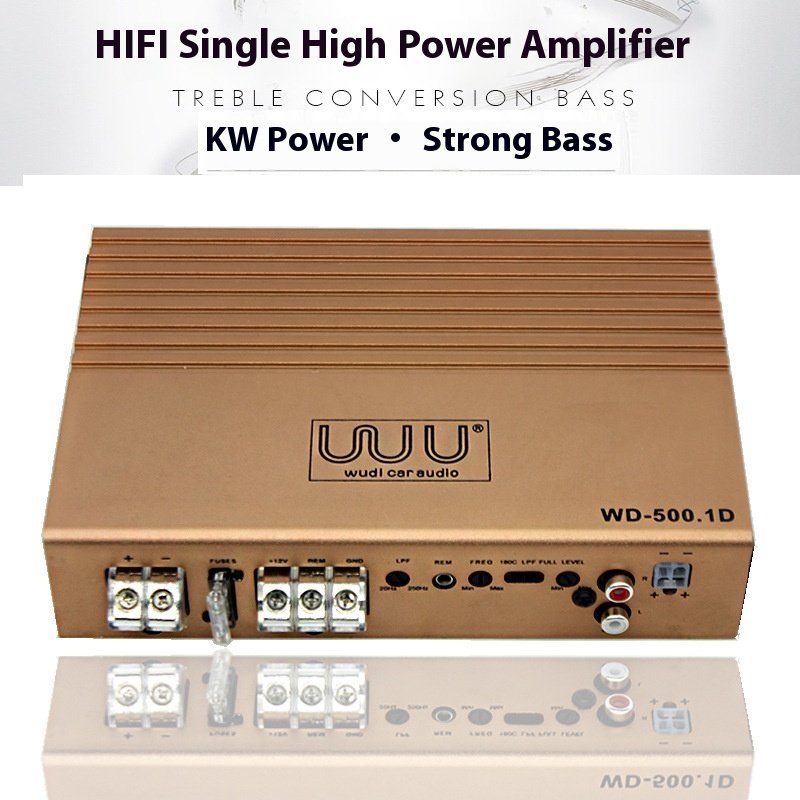 1-Channel Car Audio Amplifier Digital Single-Channel Passive Subwoofer Mono Amplifier Class d 500W 1000W 12V Amps Car Amplifier